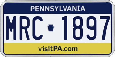 PA license plate MRC1897
