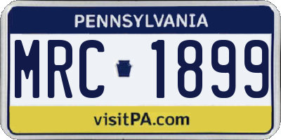 PA license plate MRC1899