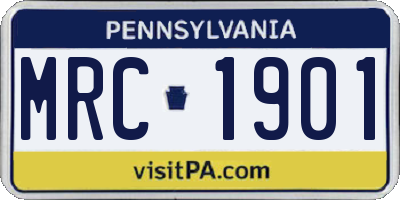PA license plate MRC1901