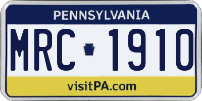 PA license plate MRC1910