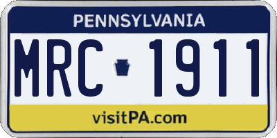 PA license plate MRC1911