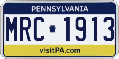 PA license plate MRC1913
