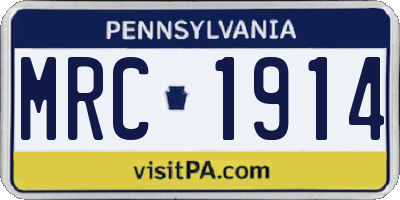 PA license plate MRC1914