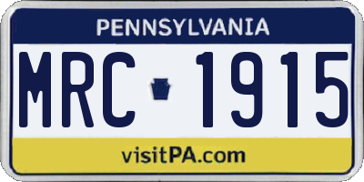PA license plate MRC1915