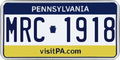 PA license plate MRC1918