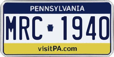 PA license plate MRC1940
