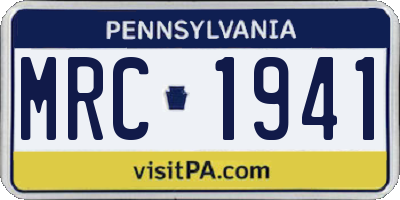 PA license plate MRC1941