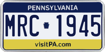 PA license plate MRC1945