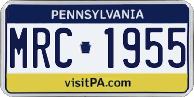 PA license plate MRC1955