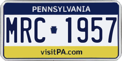PA license plate MRC1957