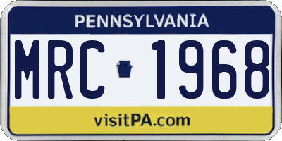 PA license plate MRC1968