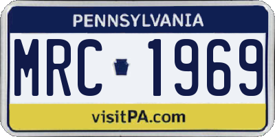 PA license plate MRC1969