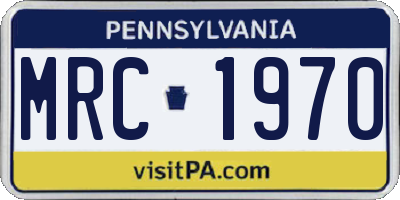 PA license plate MRC1970