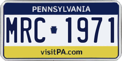 PA license plate MRC1971