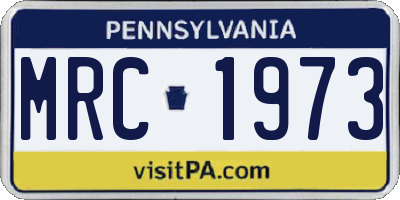 PA license plate MRC1973
