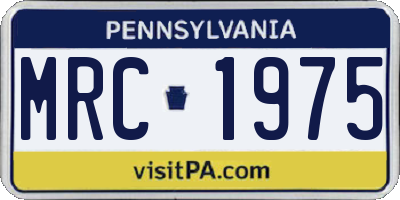 PA license plate MRC1975