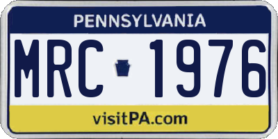 PA license plate MRC1976