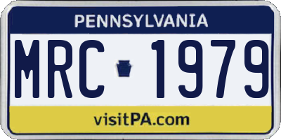 PA license plate MRC1979