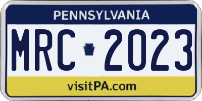 PA license plate MRC2023