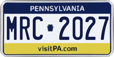 PA license plate MRC2027