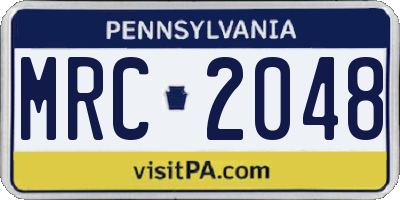 PA license plate MRC2048