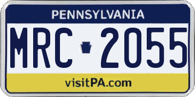 PA license plate MRC2055