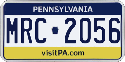 PA license plate MRC2056