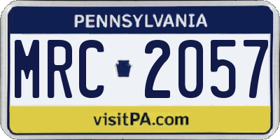 PA license plate MRC2057
