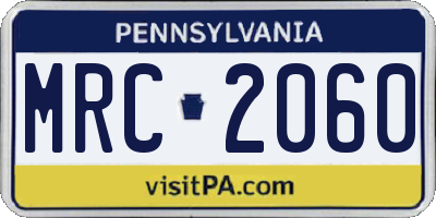 PA license plate MRC2060