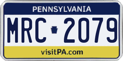 PA license plate MRC2079