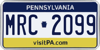 PA license plate MRC2099