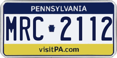 PA license plate MRC2112