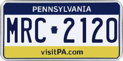 PA license plate MRC2120