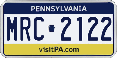 PA license plate MRC2122