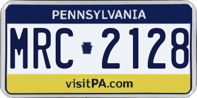 PA license plate MRC2128
