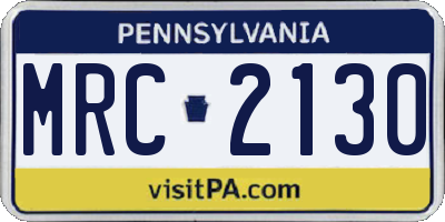 PA license plate MRC2130