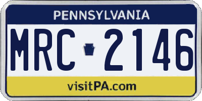 PA license plate MRC2146