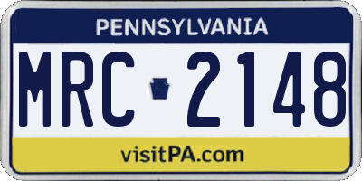 PA license plate MRC2148