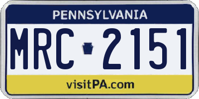 PA license plate MRC2151