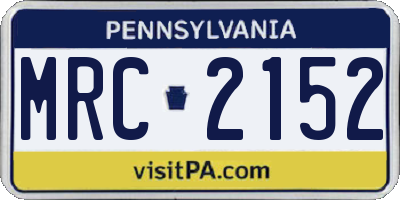 PA license plate MRC2152