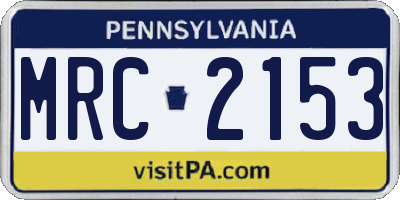 PA license plate MRC2153