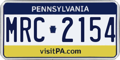 PA license plate MRC2154