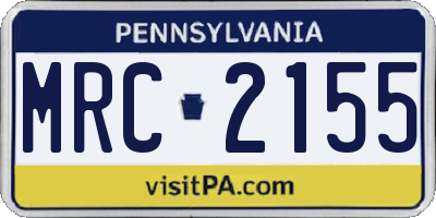 PA license plate MRC2155