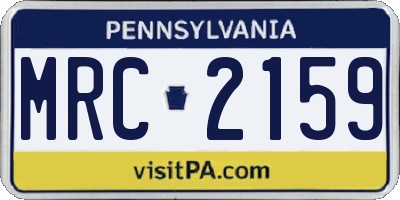 PA license plate MRC2159