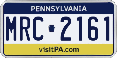 PA license plate MRC2161