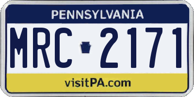 PA license plate MRC2171