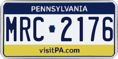 PA license plate MRC2176