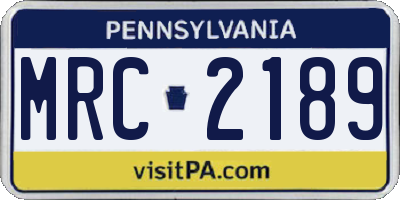 PA license plate MRC2189