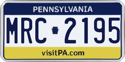 PA license plate MRC2195
