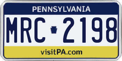 PA license plate MRC2198